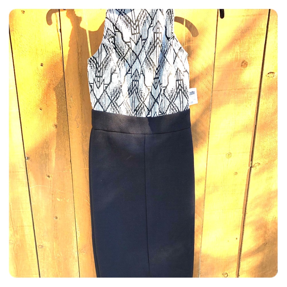 NWT Black and white form fitting dress XS